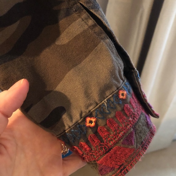 Johnny Was Embroidered Camouflage Jacket - Picture 2 of 5